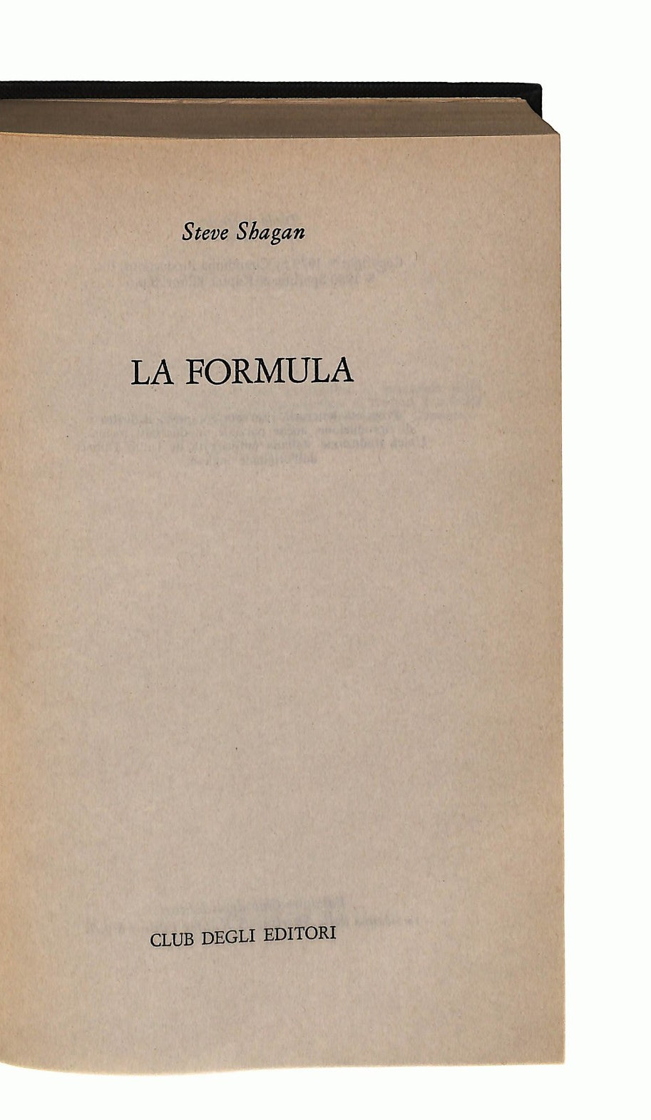 EBOND La Formula Steve Shagane 1981 Libro LI044161