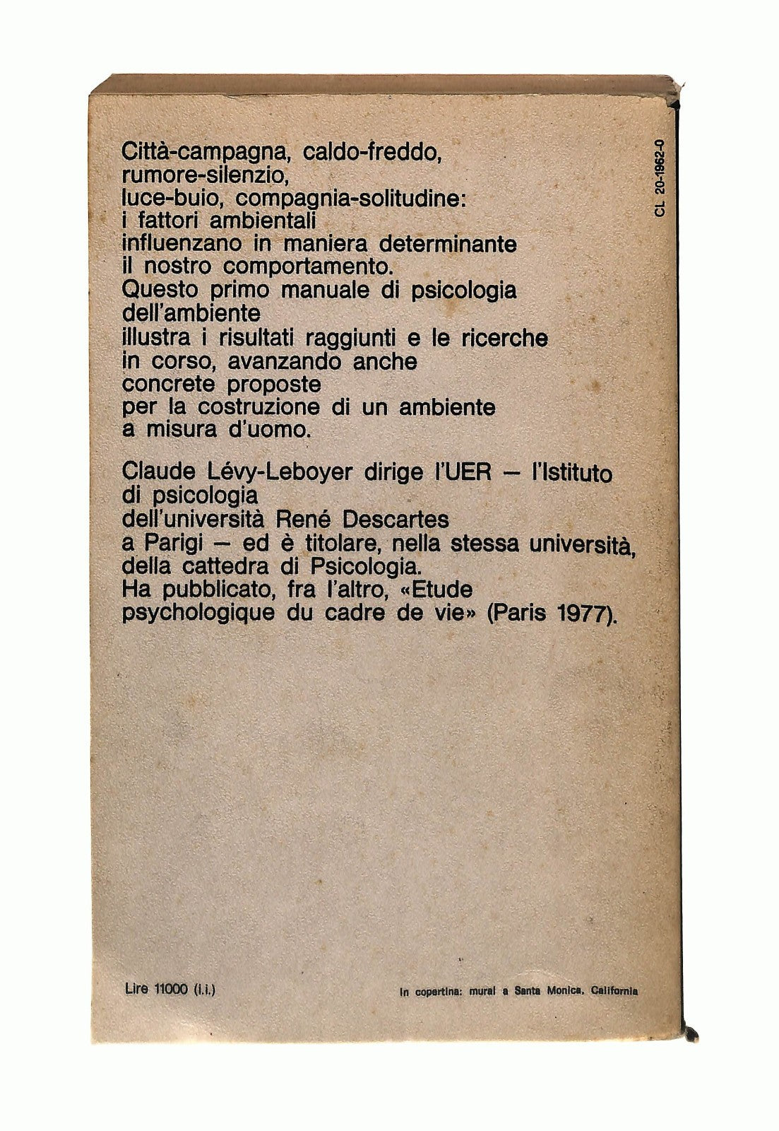 EBOND Psicologia Dell Ambiente Levy Leboyer Laterza 1982 Libro LI044538