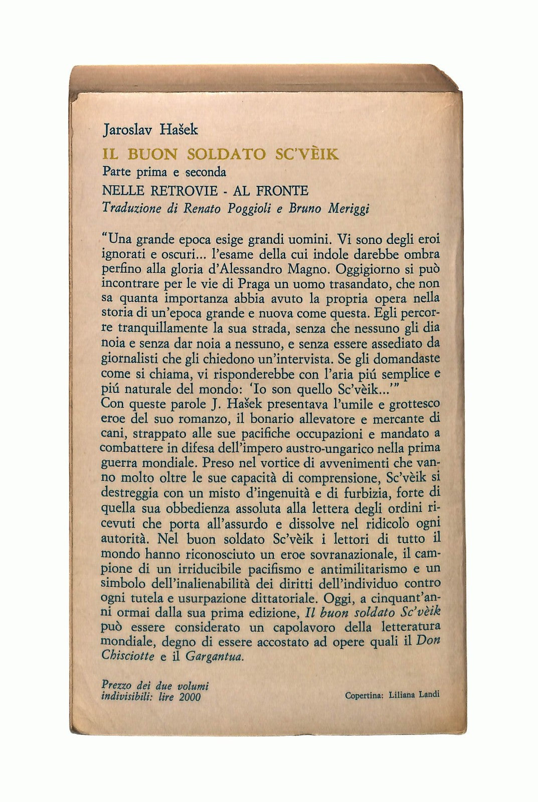 EBOND Il Buon Soldato Sc Veik Jaroslav Hasek Feltrinelli 2 Volumi Libro LI044836