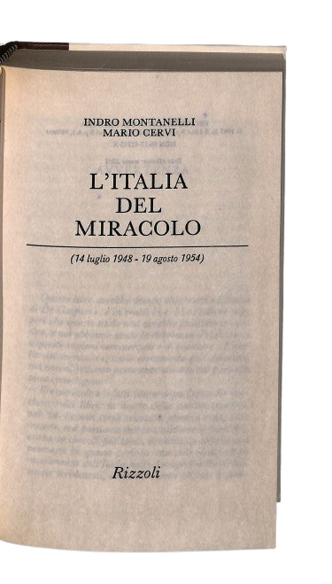 EBOND L Italia Del Miracolo Montanelli Cervi Rizzoli Libro LI045301