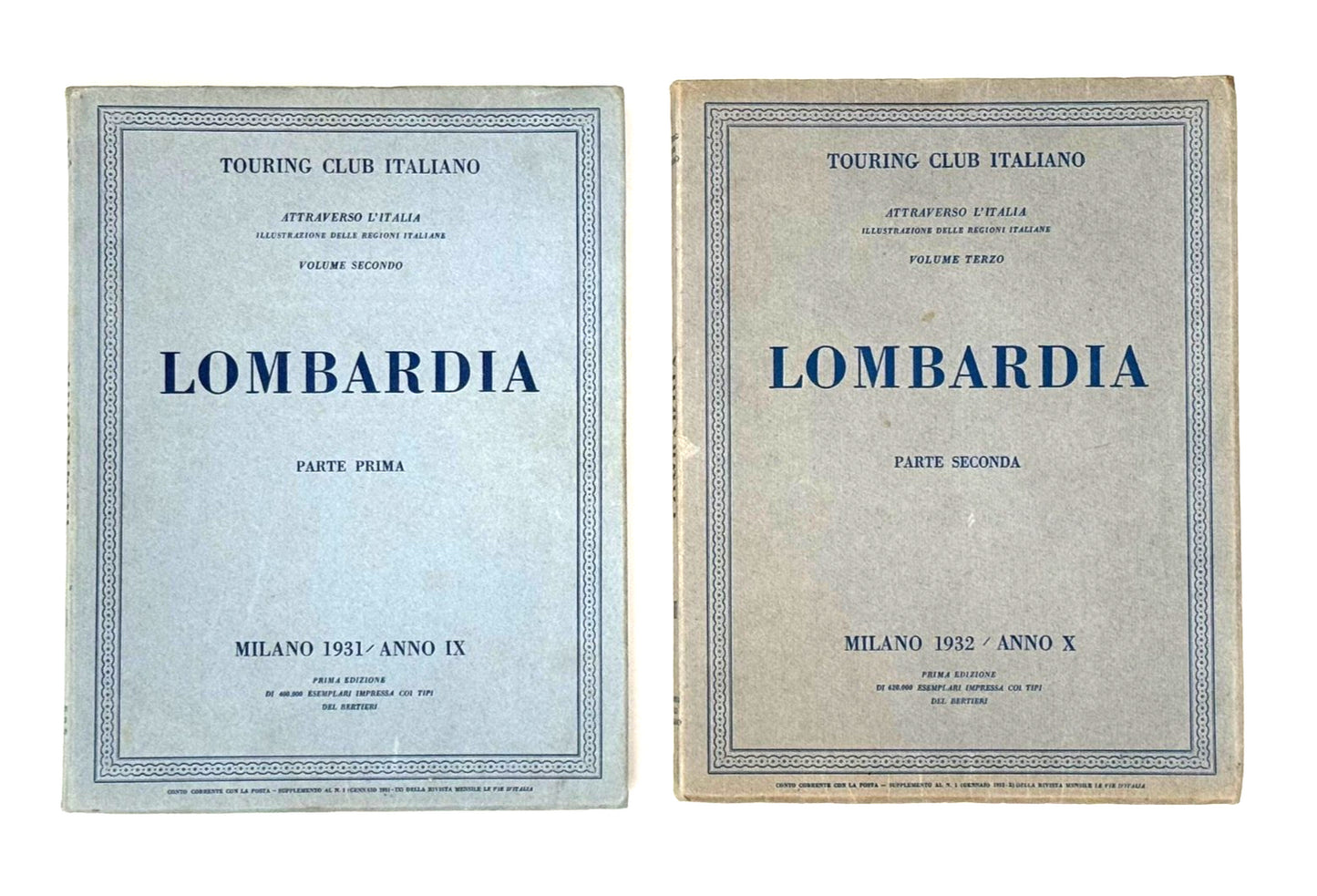 EBOND Lombardia Parte I e Ii Touring Club 1931 1932 2 Volumi Libro LI045405
