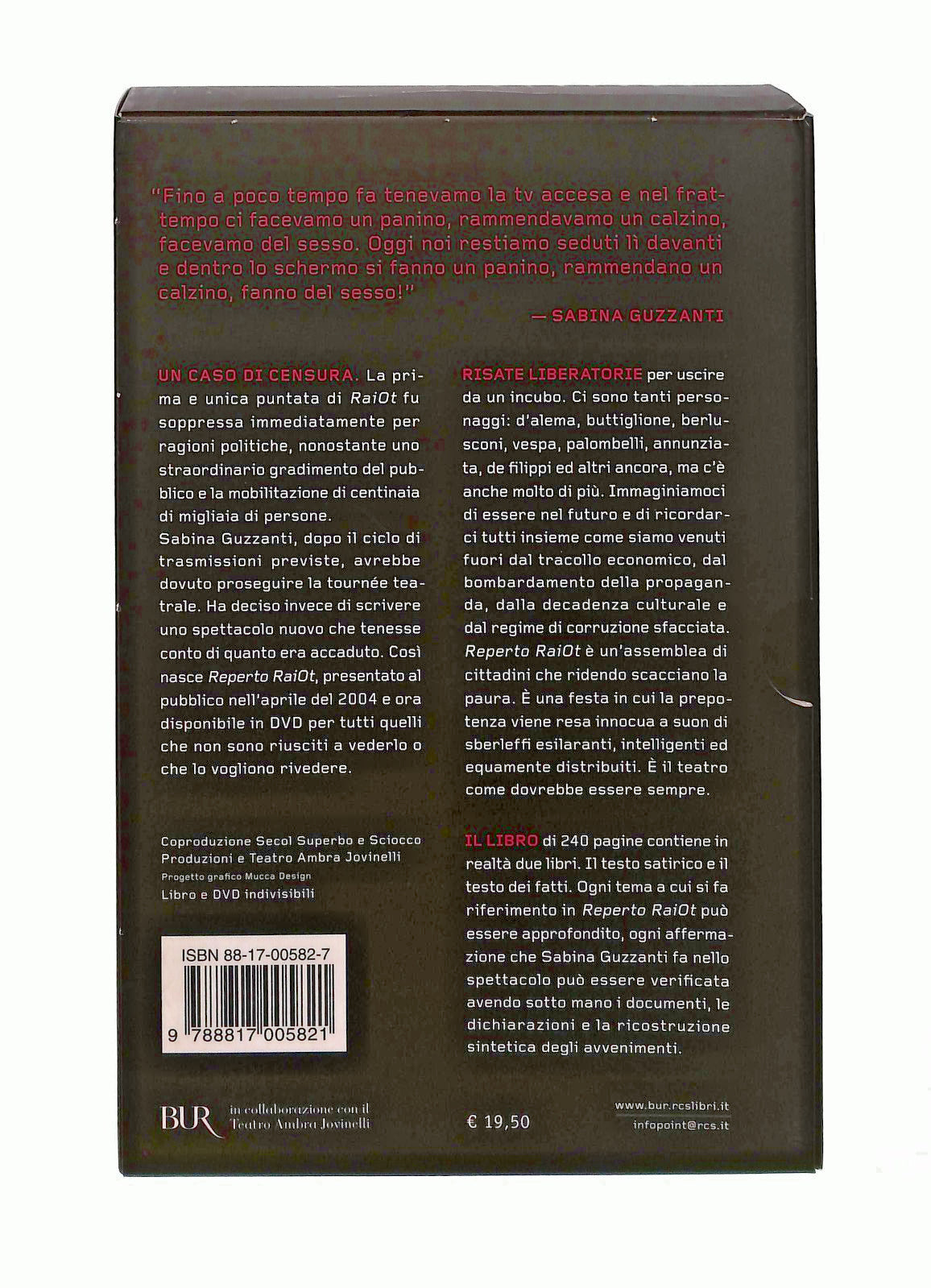 EBOND Reperto Raiot Sabina Guzzanti Bur Con DVD Libro LI045657