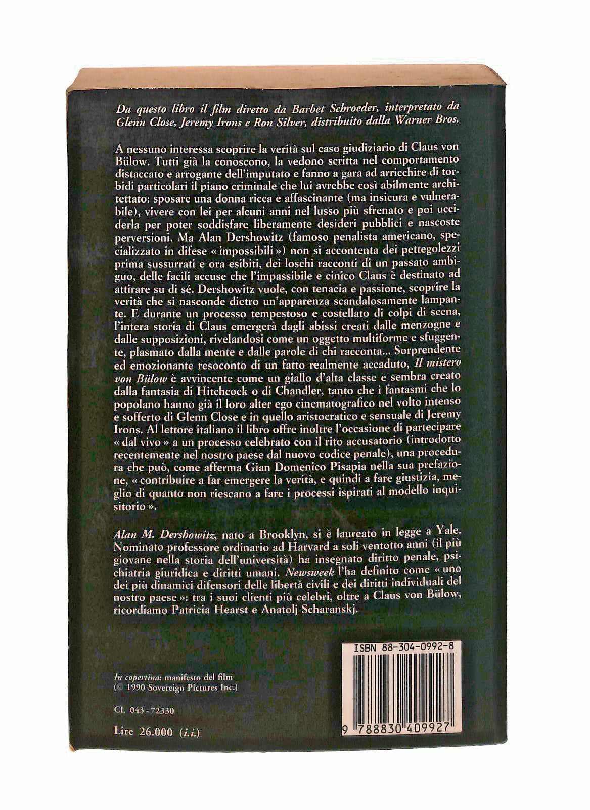 EBOND Il Mistero Von Bulow Alan M Dershowitz Longanesi 1991 Libro LI045804