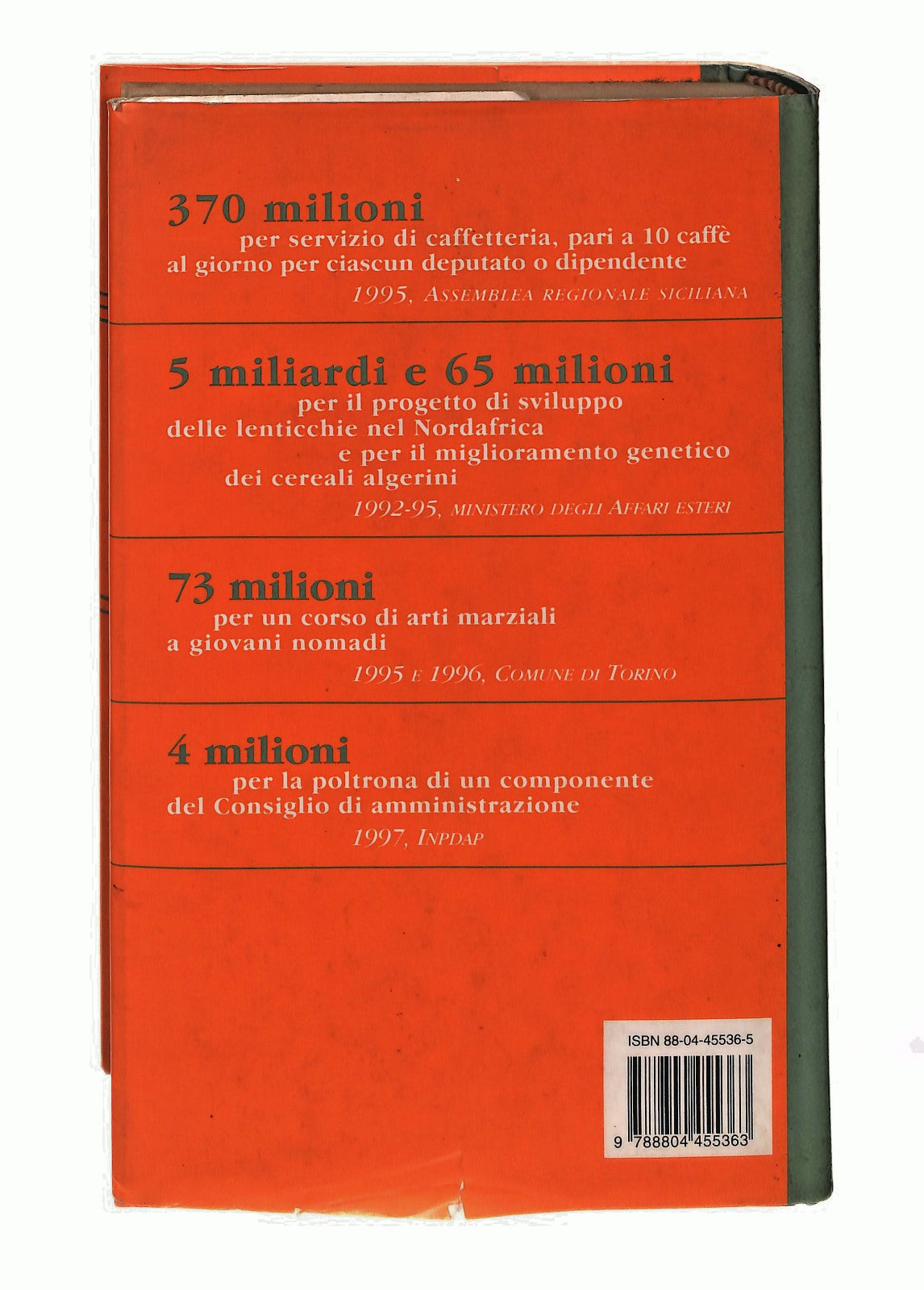 EBOND L Italia Degli Sprechi Raffaele Costa Mondadori Libro LI046614