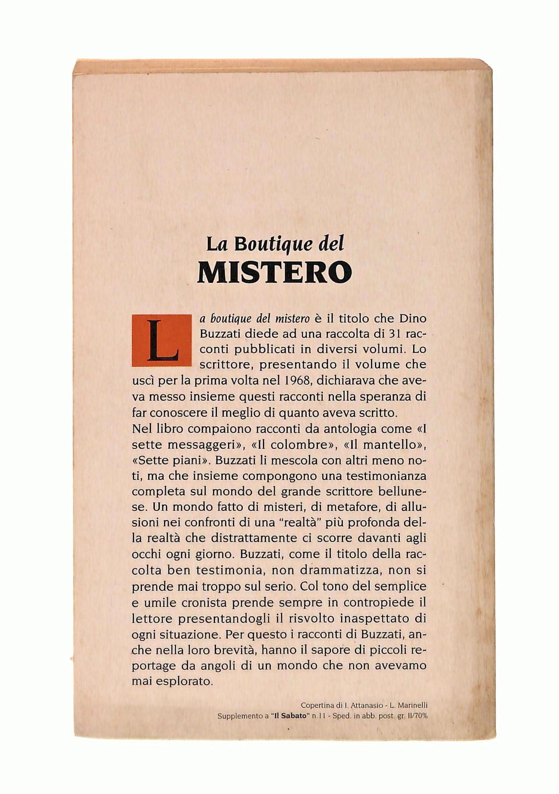 EBOND La Boutique Del Mistero D Buzzati Il Sabato 1992 Libro LI046880