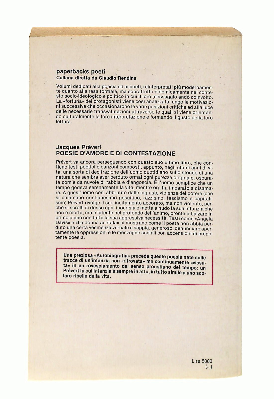 EBOND Poesie d Amore e Di Contestazione Prevert Newton 1983 Libro LI047005