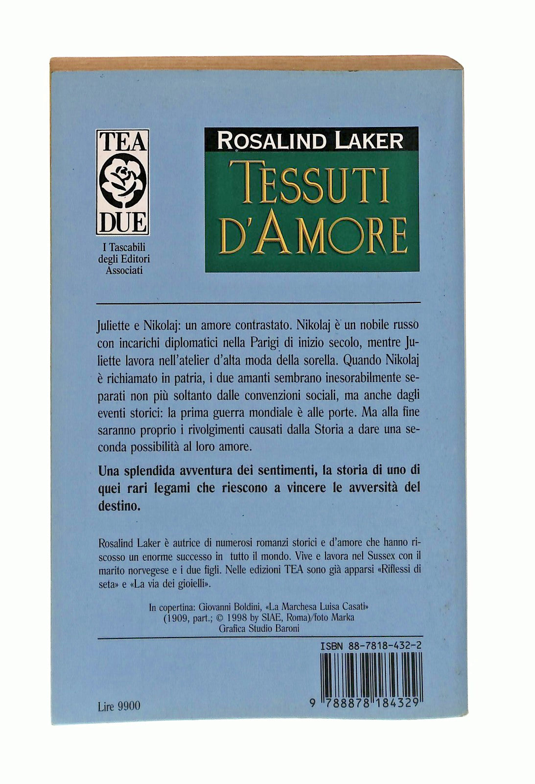 EBOND Tessuti d Amore Rosalind Laker Tea Libro LI047010