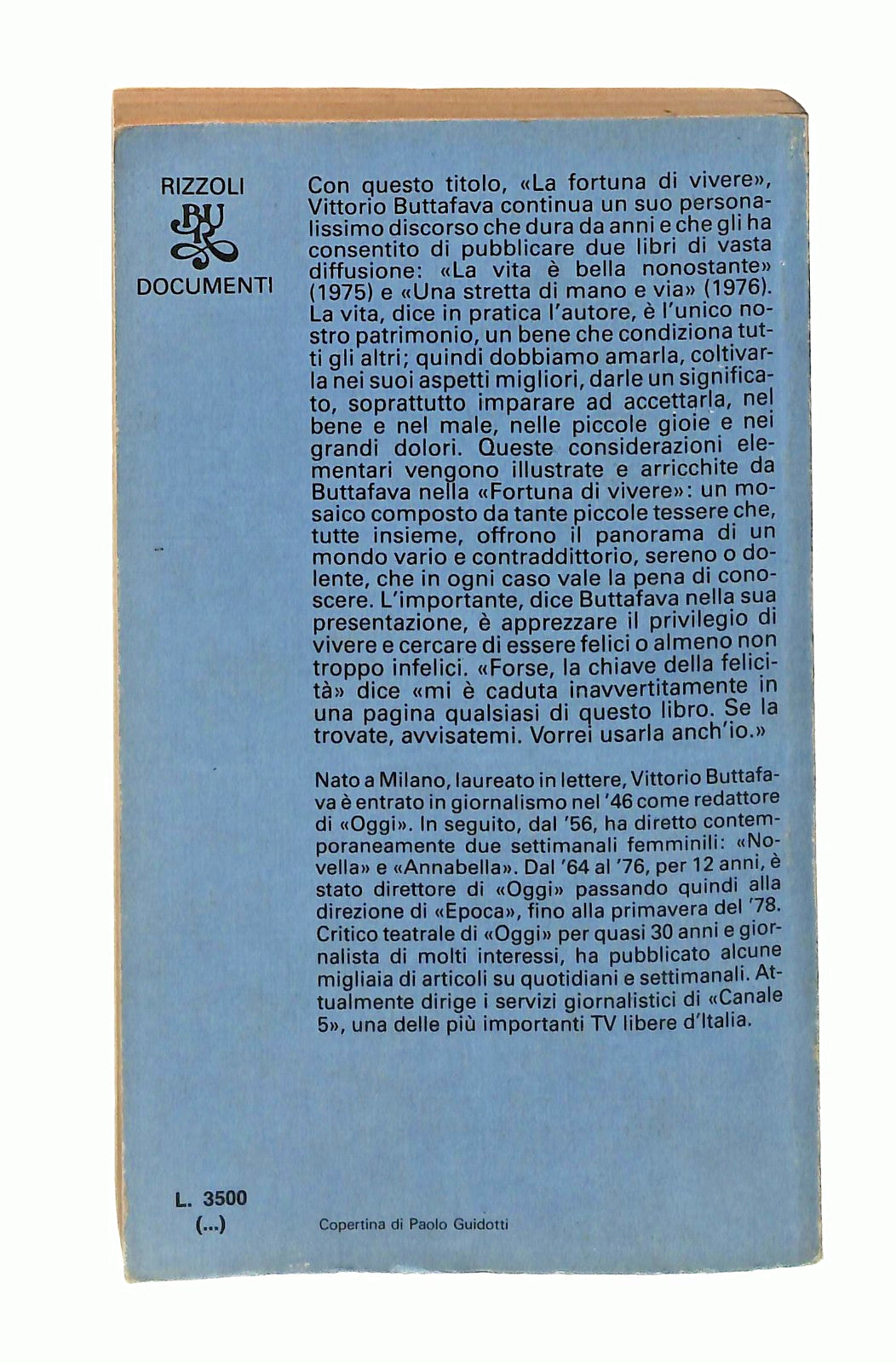 EBOND La Fortuna Di Vivere Vittorio Buttafava Bur Rizzoli 1982 Libro LI047011