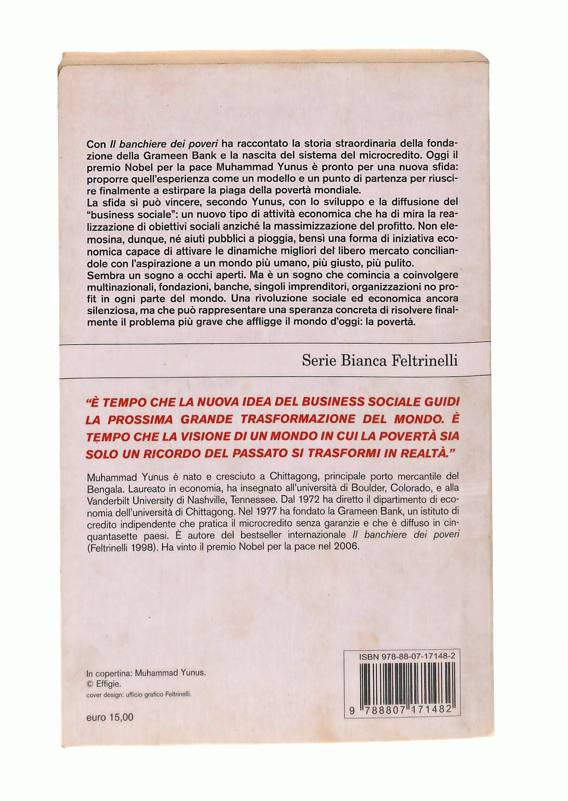 EBOND Un Mondo Senza Poverta Muhammad Yunus Feltrinelli Libro LI047216