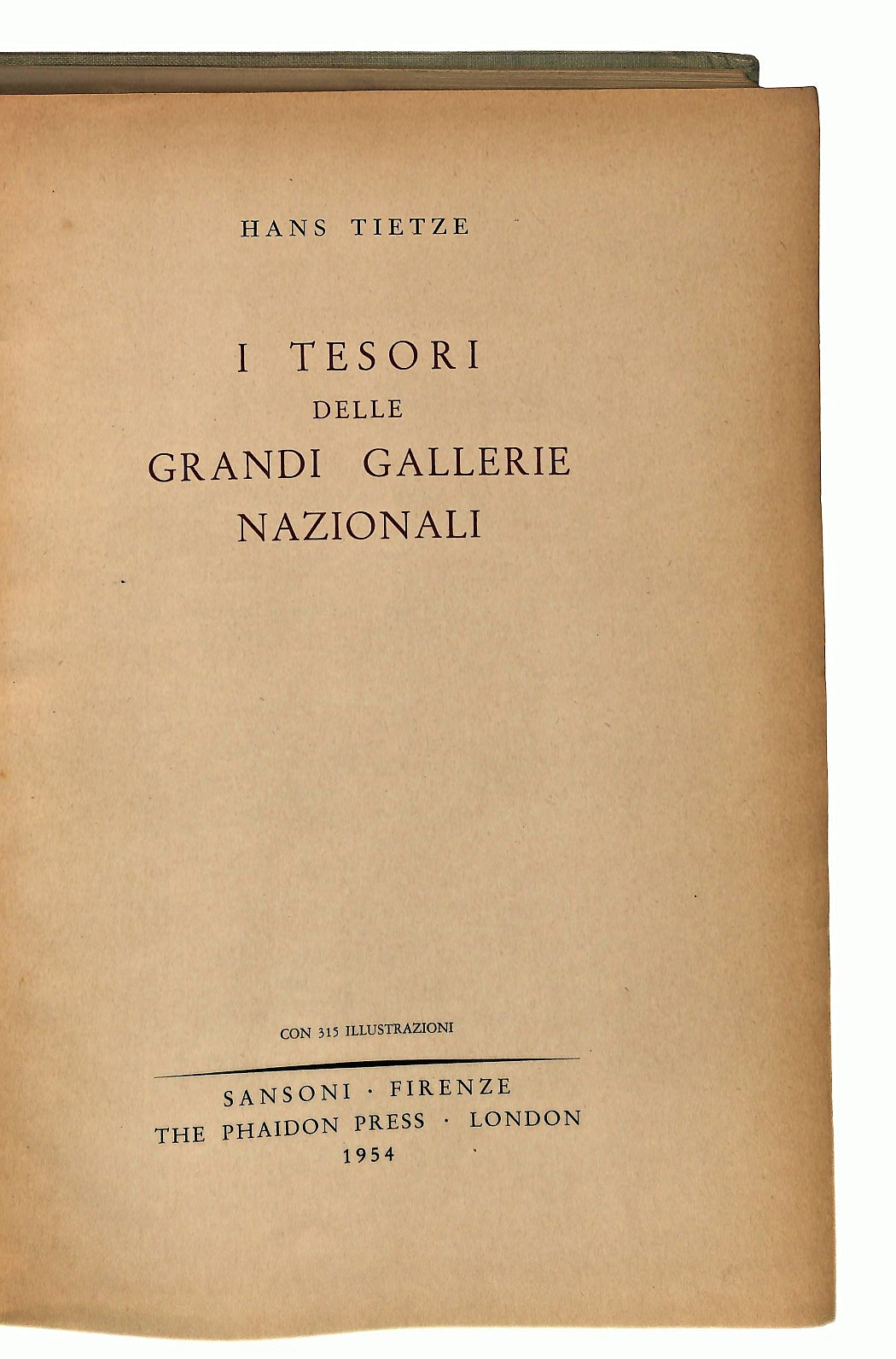 EBOND I Tesori Delle Grandi Gallerie Nazionali Tietze 1954 Libro LI047326