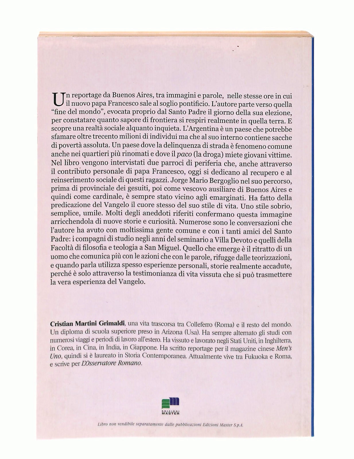 EBOND Ero Bergoglio Sono Francesco C M Grimaldi Edizioni Master Libro LI047369