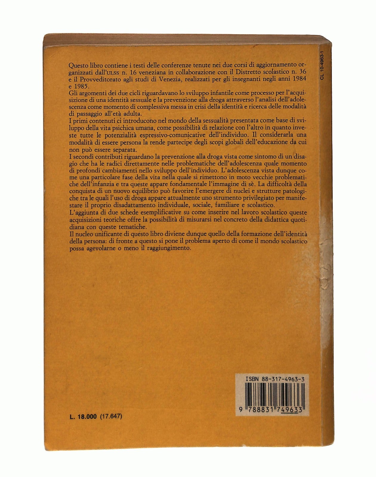 EBOND Mondo Scolastico e Formazione Dell Identita Chinosi Scalari Libro LI047404