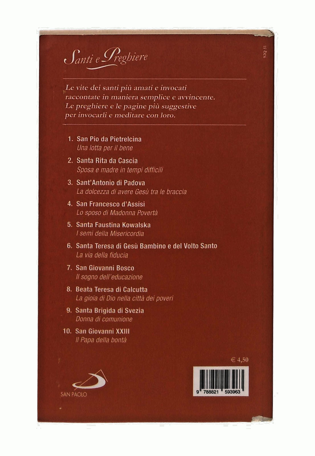 EBOND Santa Rita Da Cascia San Paolo Santi e Preghiere Libro LI047441