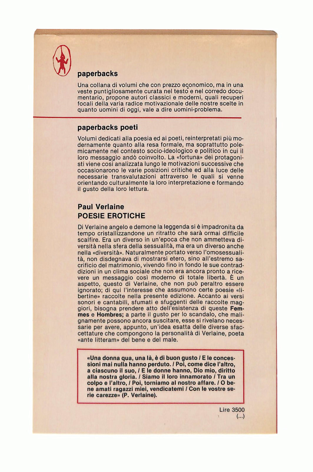 EBOND Poesie Eortiche Verlaine Newton 1981 Libro LI047619