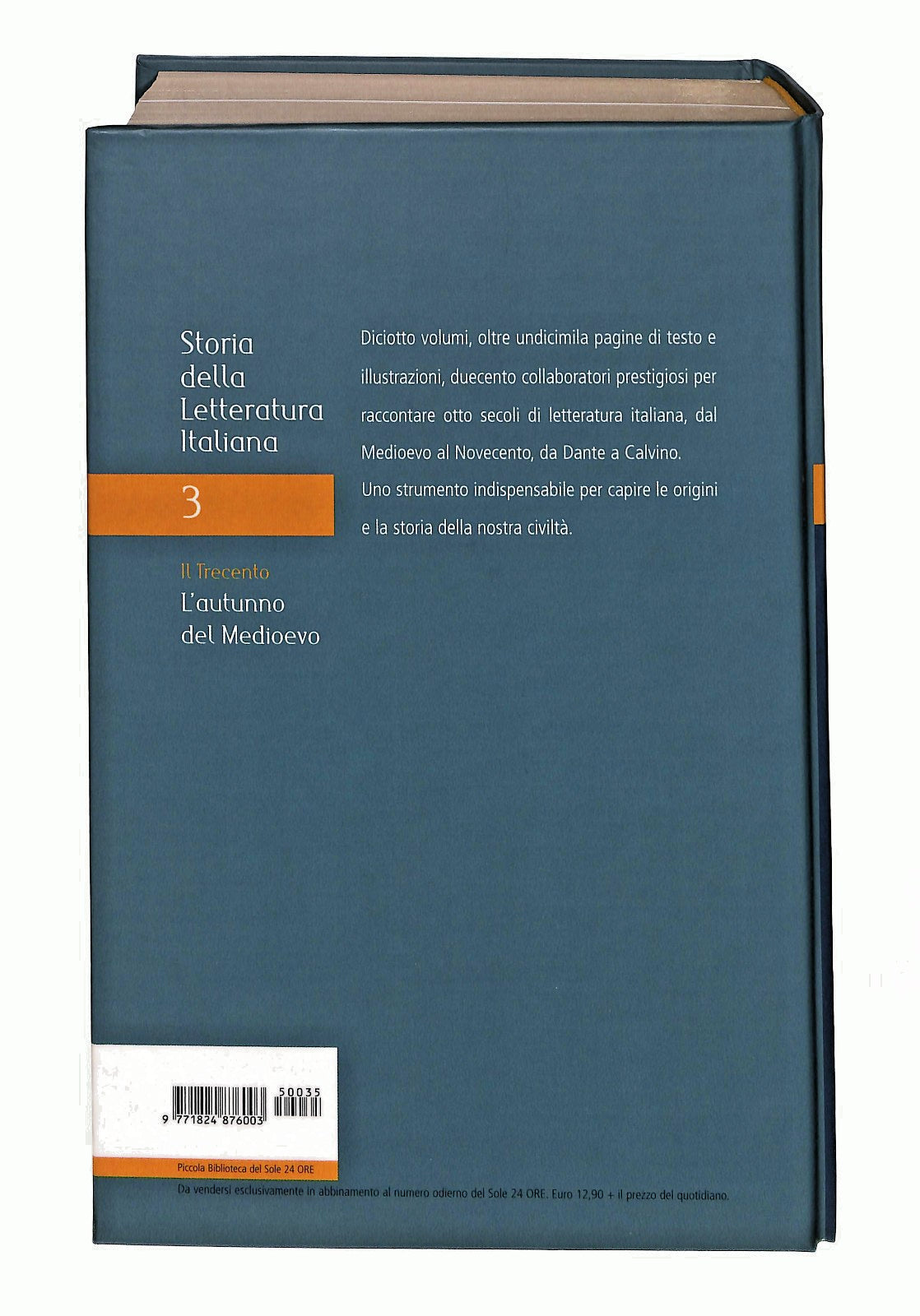 EBOND L Autunno Del Medioevo Storia Letteratura Italiana 3 Sole Libro LI047653