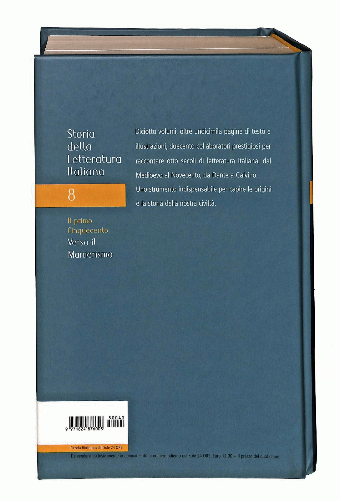EBOND Verso Il Manierismo Storia Letteratura Italiana 8 Il Sole Libro LI047656