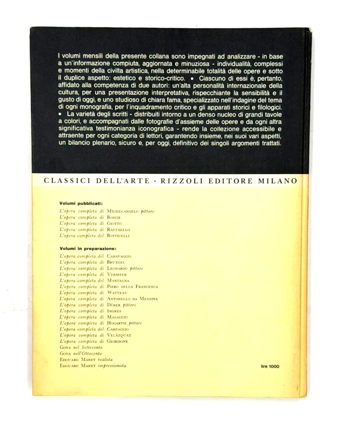 EBOND Botticelli Classici Dell Arte Rizzoli 1967 Libro LI047658