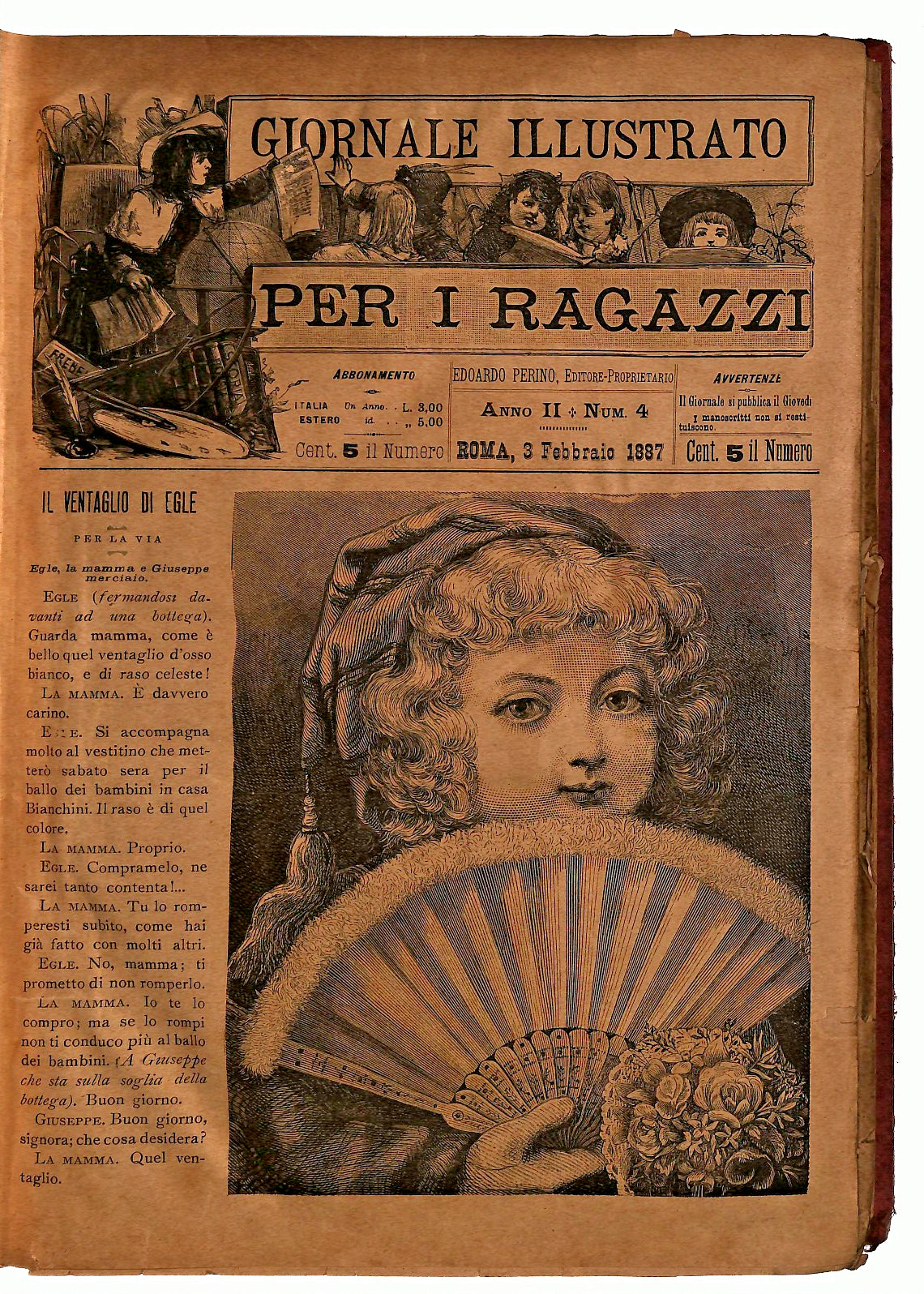EBOND Giornale Illustrato Per i Ragazzi Anno Ii Roux Perino 1887 Libro LI047711