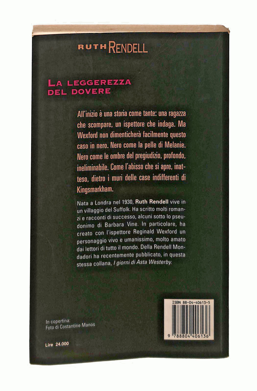 EBOND La Leggerezza Del Dovere Ruth Rendell Mondadori Libro LI048160