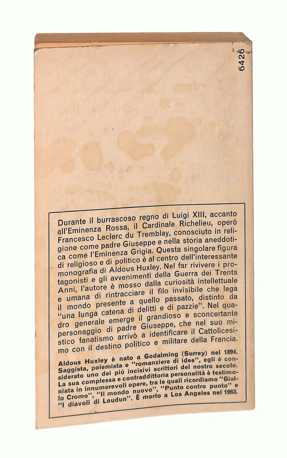 EBOND L Eminenza Grigia Huxley I Record Mondadori 1966 Libro LI048198