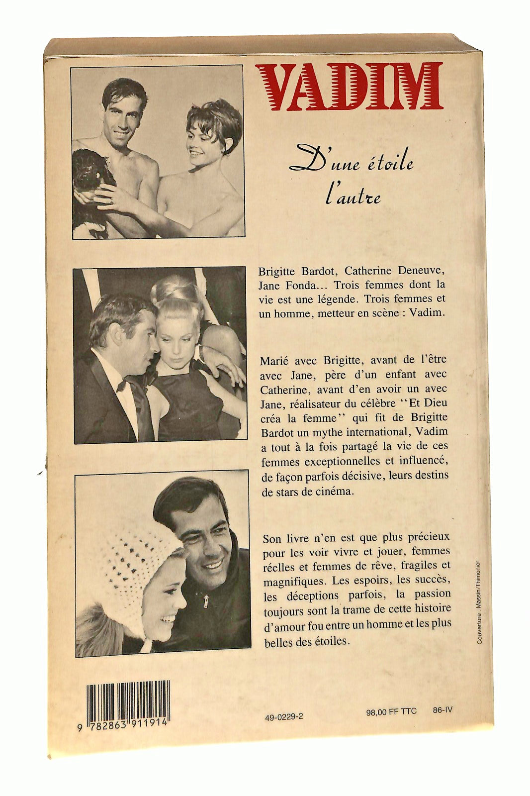 EBOND D Une Etoile l Autre Roger Vadim Edition 1 1986 In Francese Libro LI048287