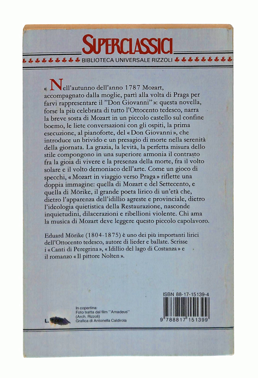 EBOND Mozart In Viaggio Verso Praga Eduard Morike Bur Rizzoli Libro LI048291