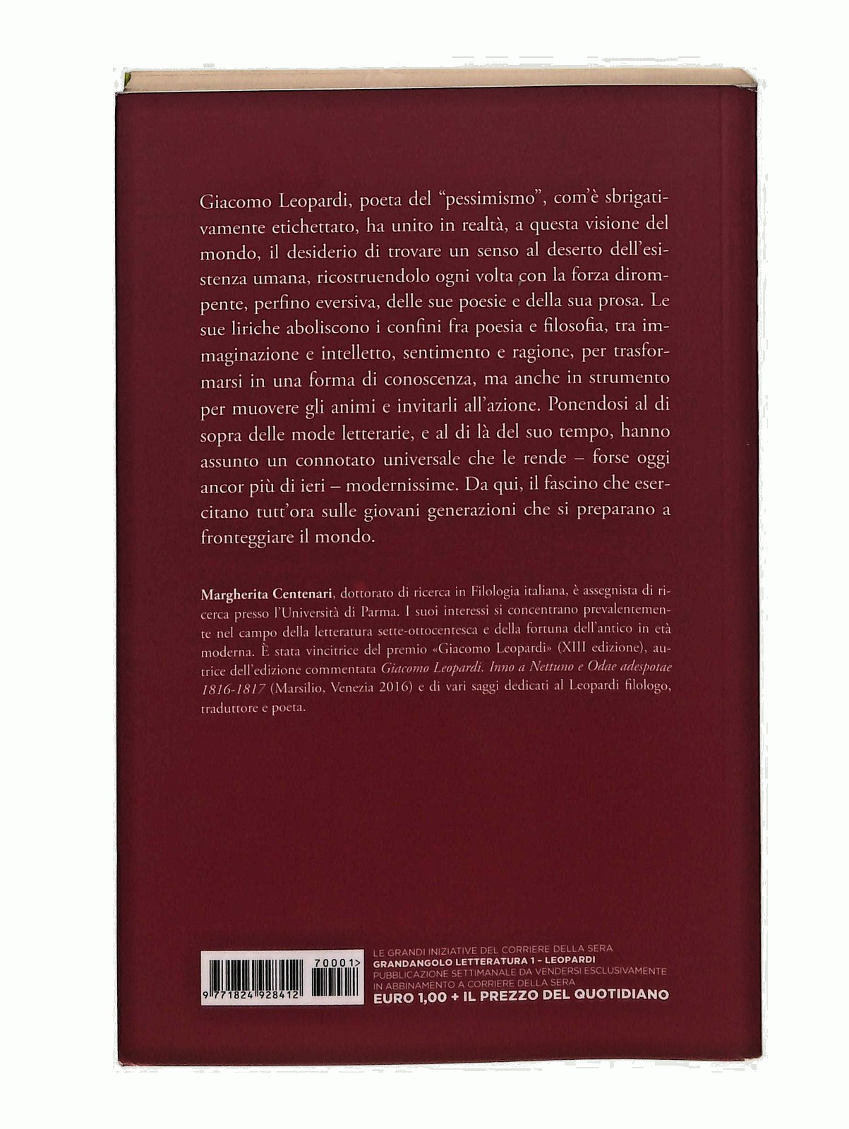 EBOND Leopardi Cura Centenari Grandangolo Corriere Libro LI048383