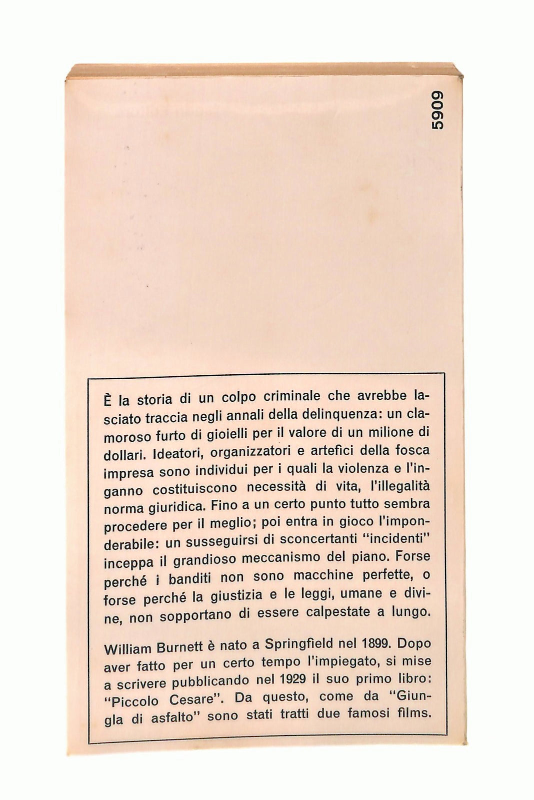 EBOND La Giungla Di Asfalto William R Burnett Mondadori 1965 Libro LI048395