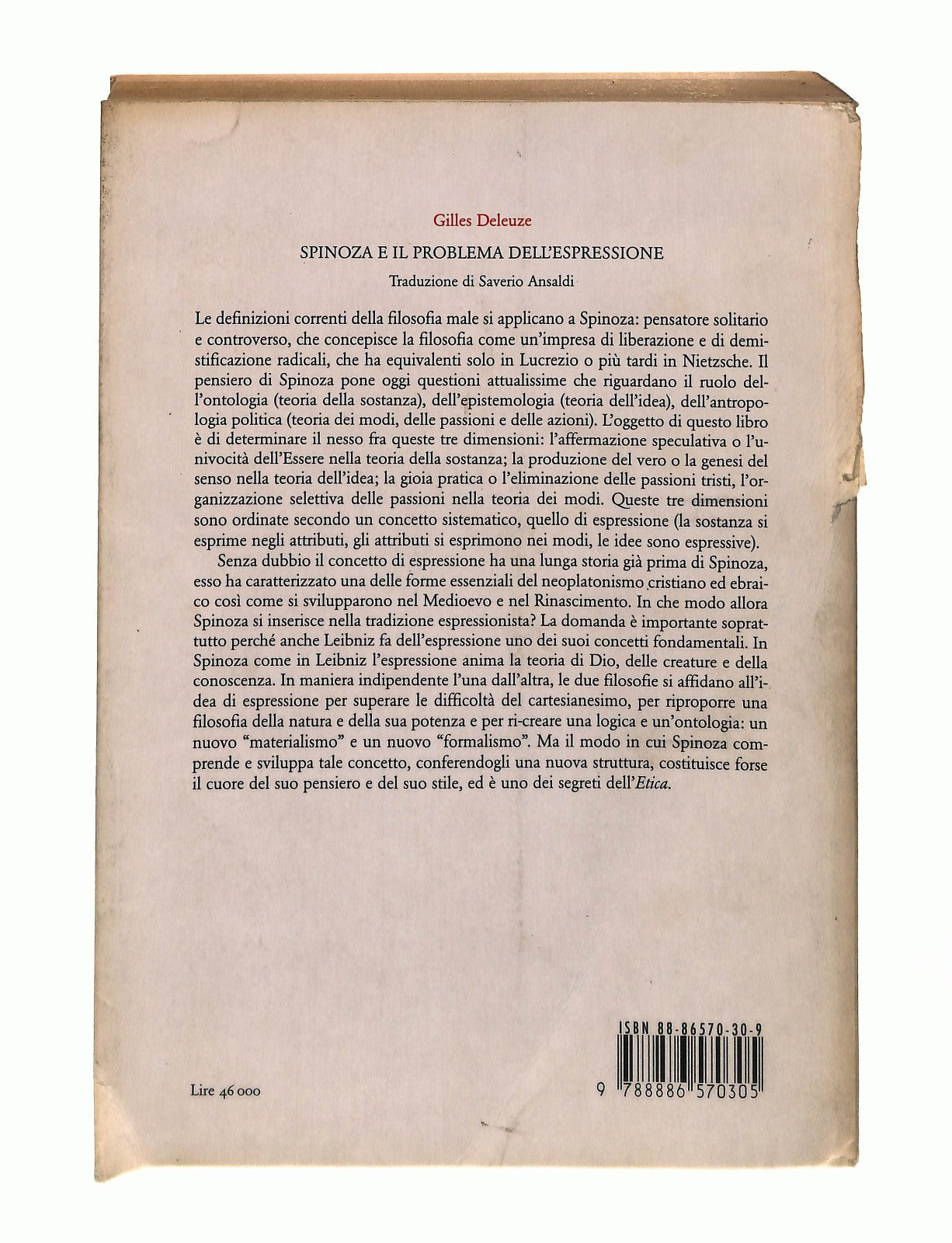 EBOND Spinoza e Il Problema Dell Espressione Deleuze Quodlibet Libro LI048477