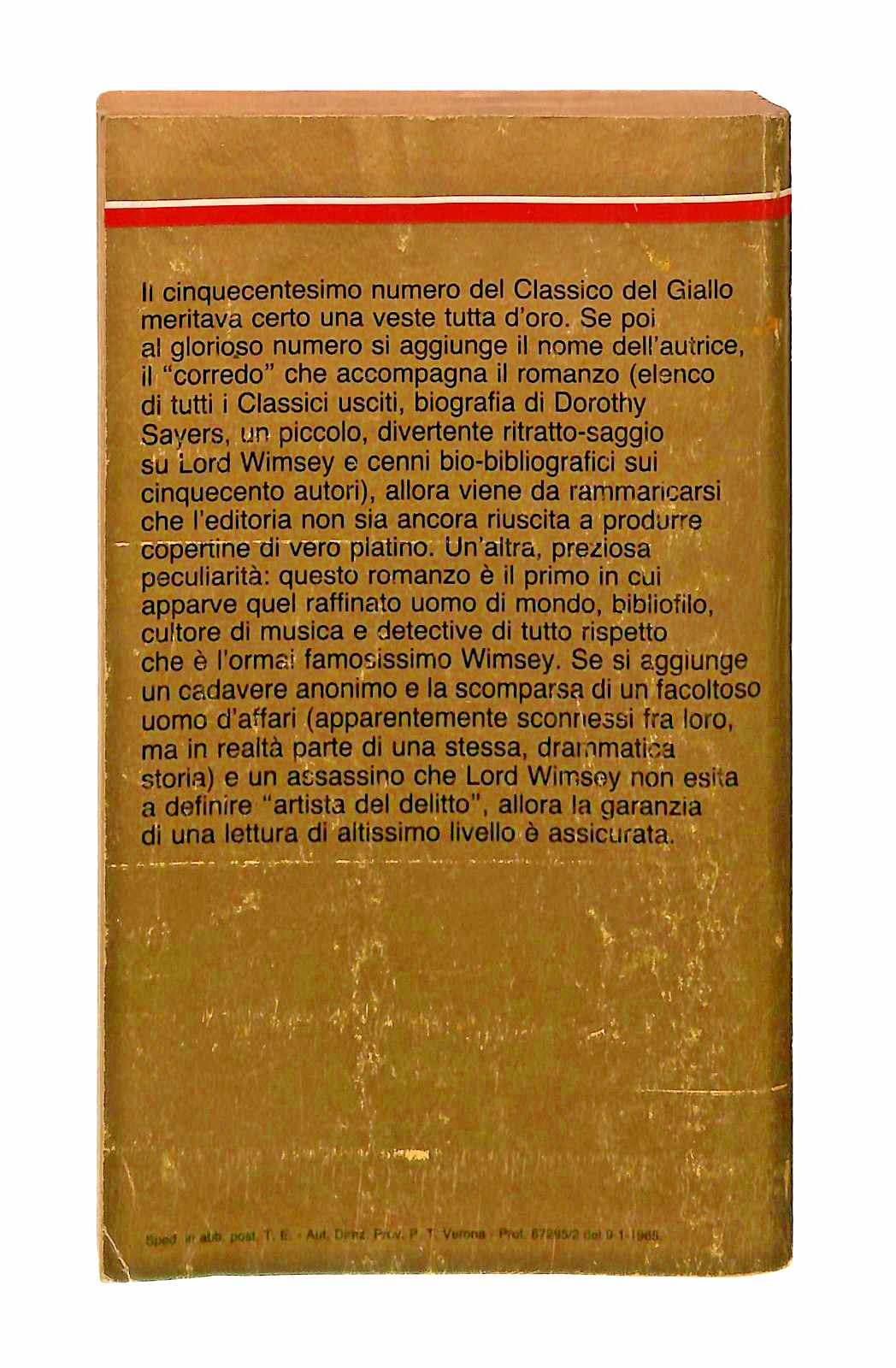 EBOND Peter Wimsey e Il Cadavere Sconosciuto D L Sayers Mondadori Libro LI048760
