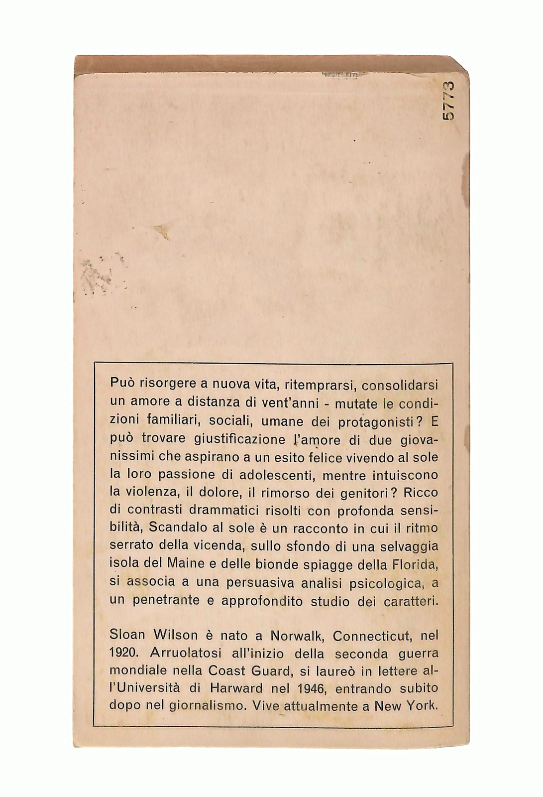 EBOND Scandalo Al Sole Sloan Wilson Mondadori Oscar 1965 Libro LI048795