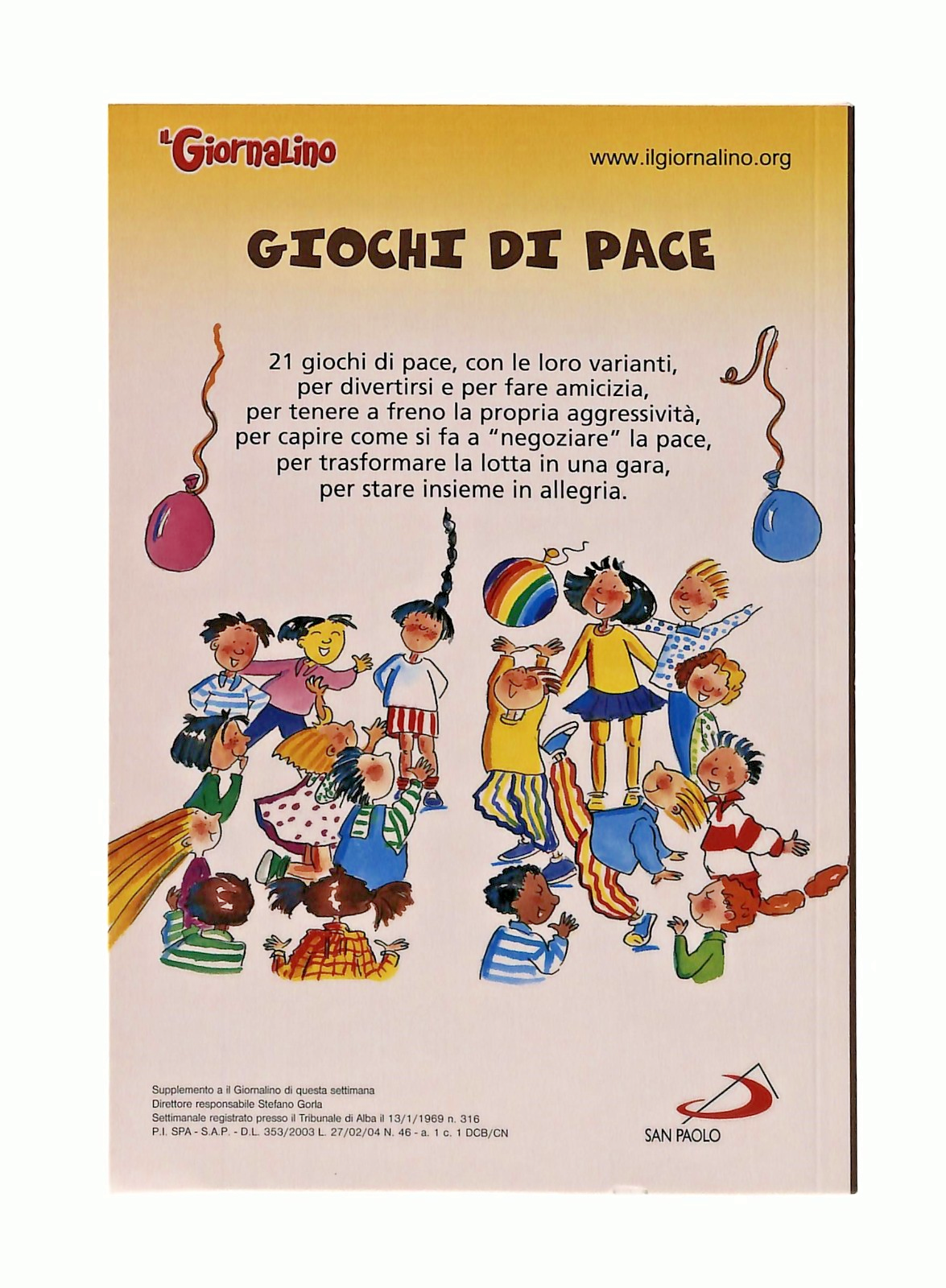 EBOND Giochi Di Pace Supplemento Ilgiornalino Libretto Libro LI048913
