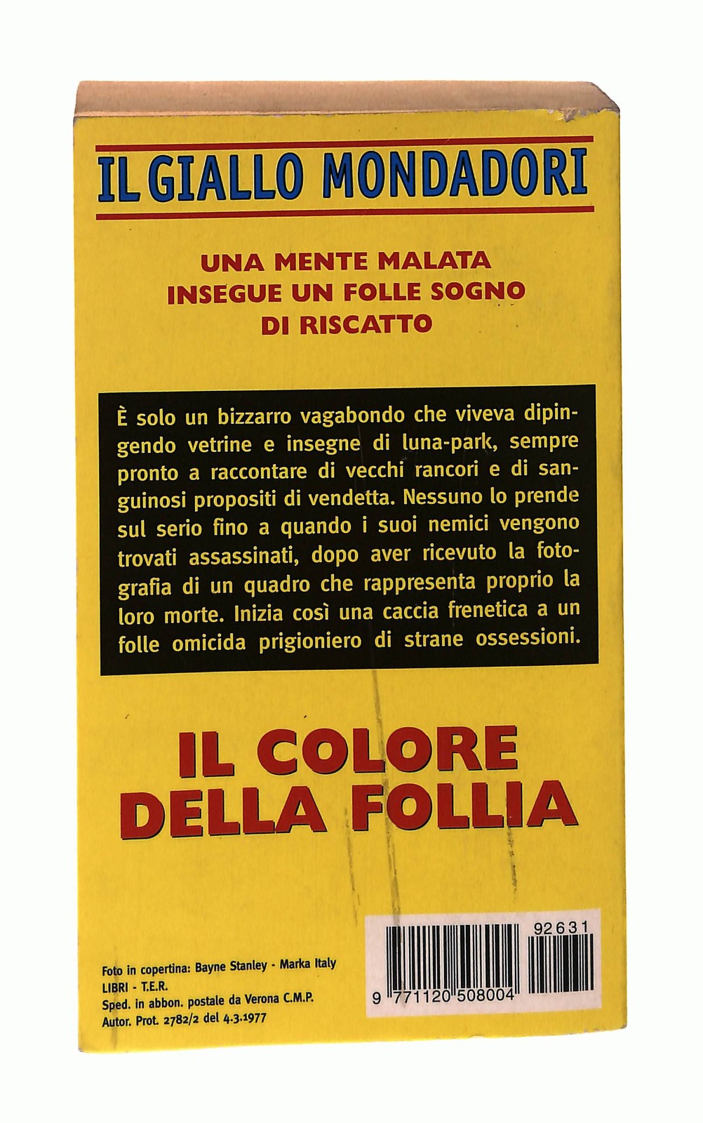 EBOND Il Colore Della Follia Thomas Adcock Giallo Mondadori Libro LI049258