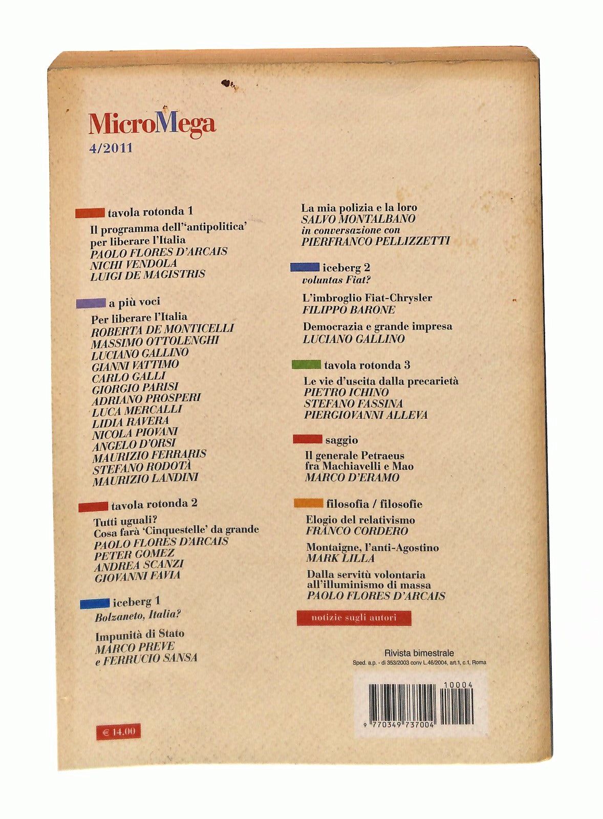 EBOND Micromega Aa Vv 4 2011 Libro LI049384