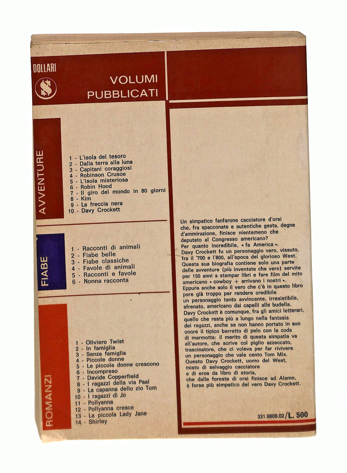 EBOND Davy Crockett R Owens Amz 1973 Libro LI049533