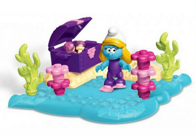 EBOND Mega Bloks Smurfs PUFFETTA SUBACQUEA 10738 Snorkelling Smurfette