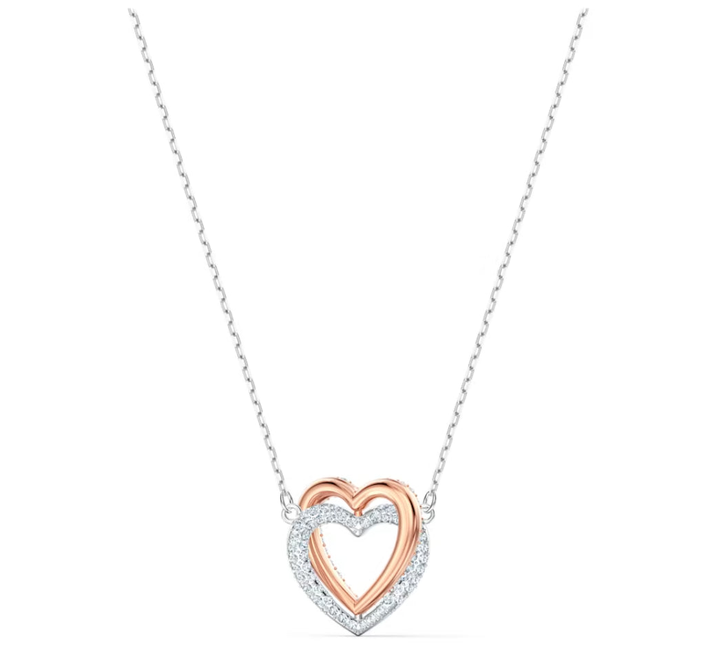 Swarovski 5518868 Collana Infinity Cuore Bianca Mix di finiture