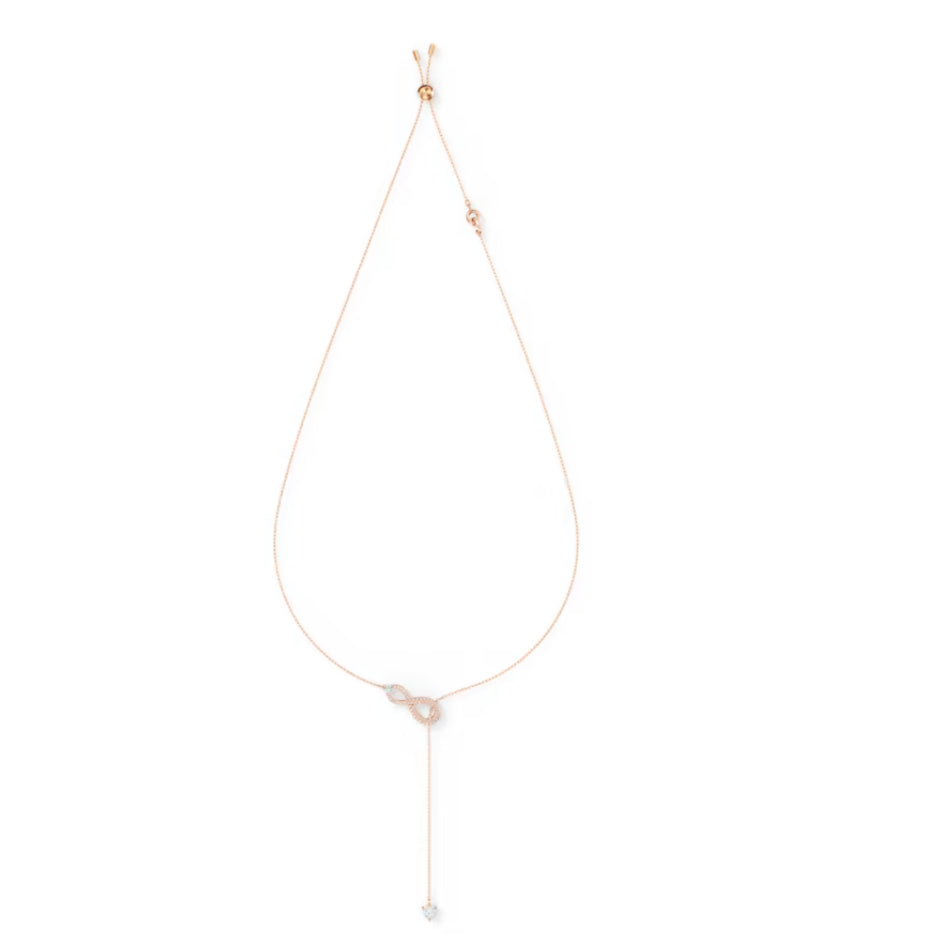 Swarovski 5521346 Collana a Y Infinity Infinito Bianco Placcato Oro Rosa