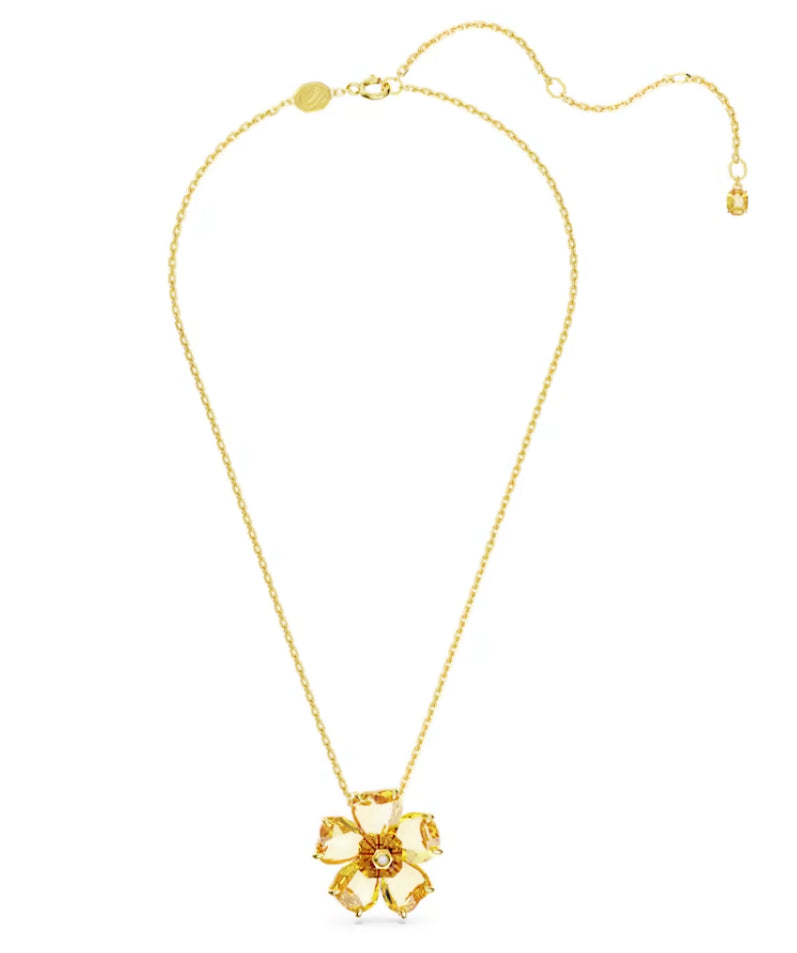 Swarovski 5650570 Collana Florere Fiore Giallo Placcato Oro