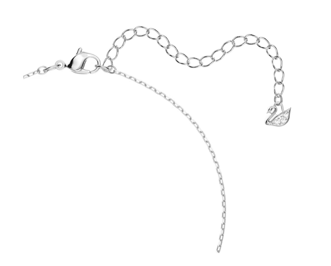Swarovski 5533397 Collana Dancing Swan Cigno Blu Placcato Rodio