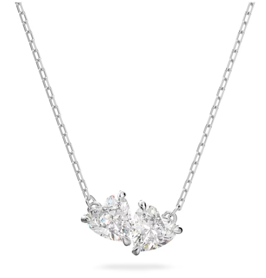 Swarovski 5517117 Collana Attract Soul Cuore Bianca Placcato Rodio