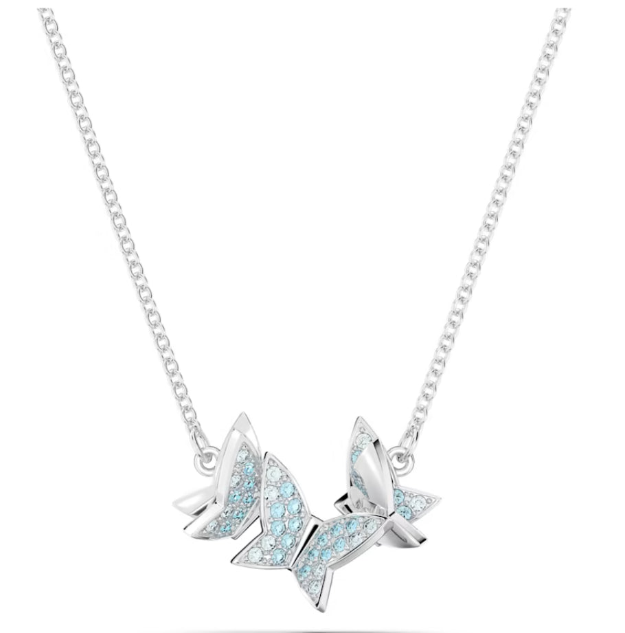 Swarovski 5662181 Collana Lilia Farfalla Blu Placcato Rodio