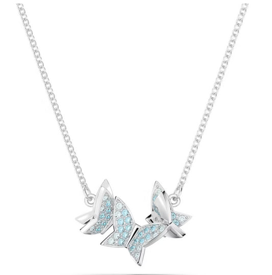 Swarovski 5662181 Collana Lilia Farfalla Blu Placcato Rodio