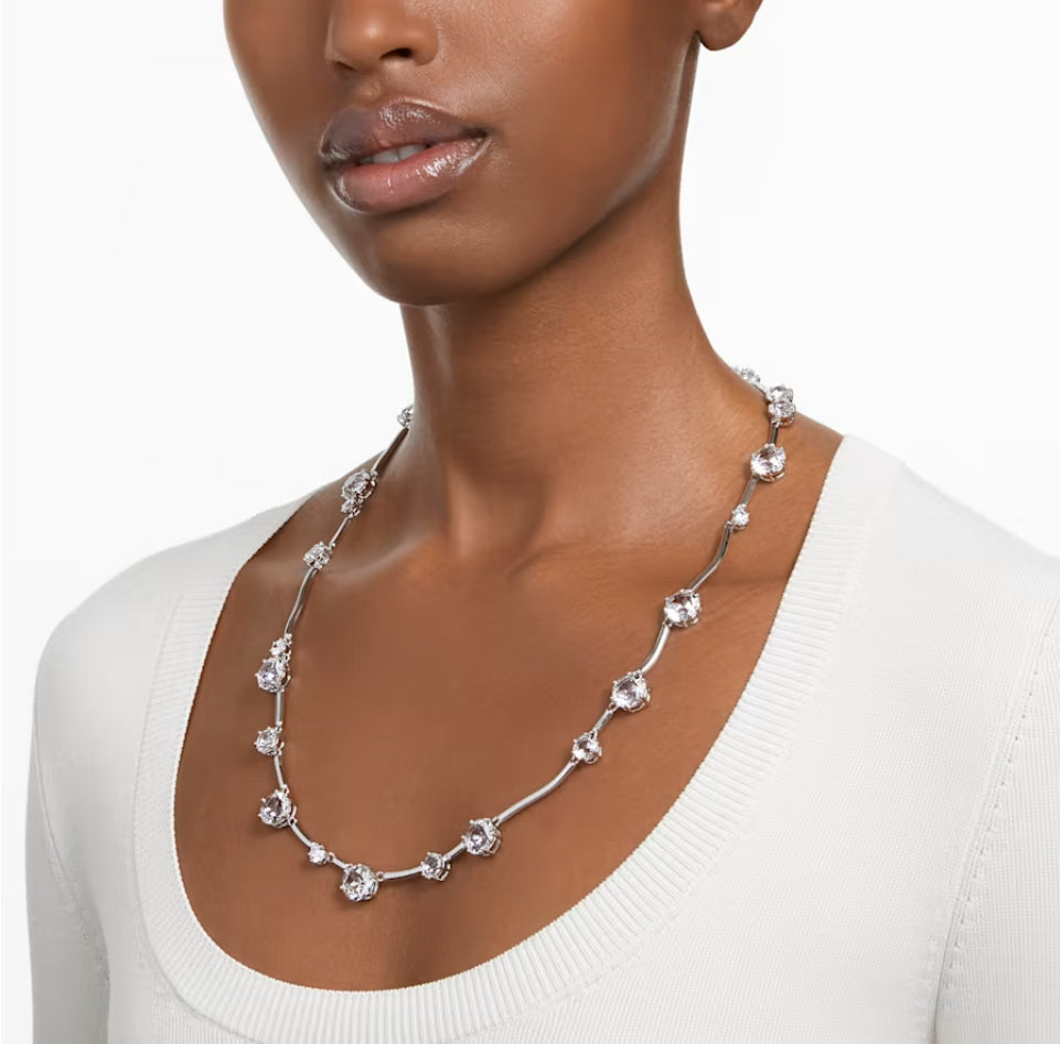 Swarovski 5638696 Collana Constella Tagli arrotondati misti Bianca Plac. Rodio