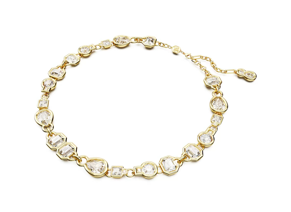 Swarovski 5665497 Collana Dextera Taglio misto Bianca Placcato Oro
