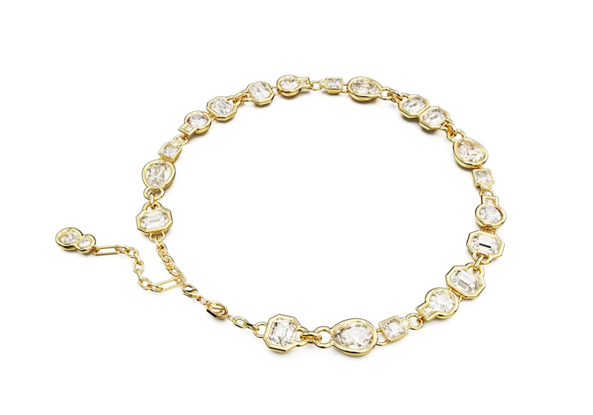 Swarovski 5665497 Collana Dextera Taglio misto Bianca Placcato Oro