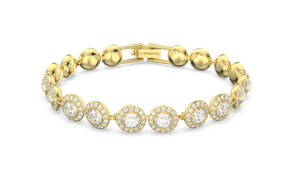 Swarovski 5505469 Braccialetto Angelic Taglio tondo Pave Medio Bianco Plac. Oro