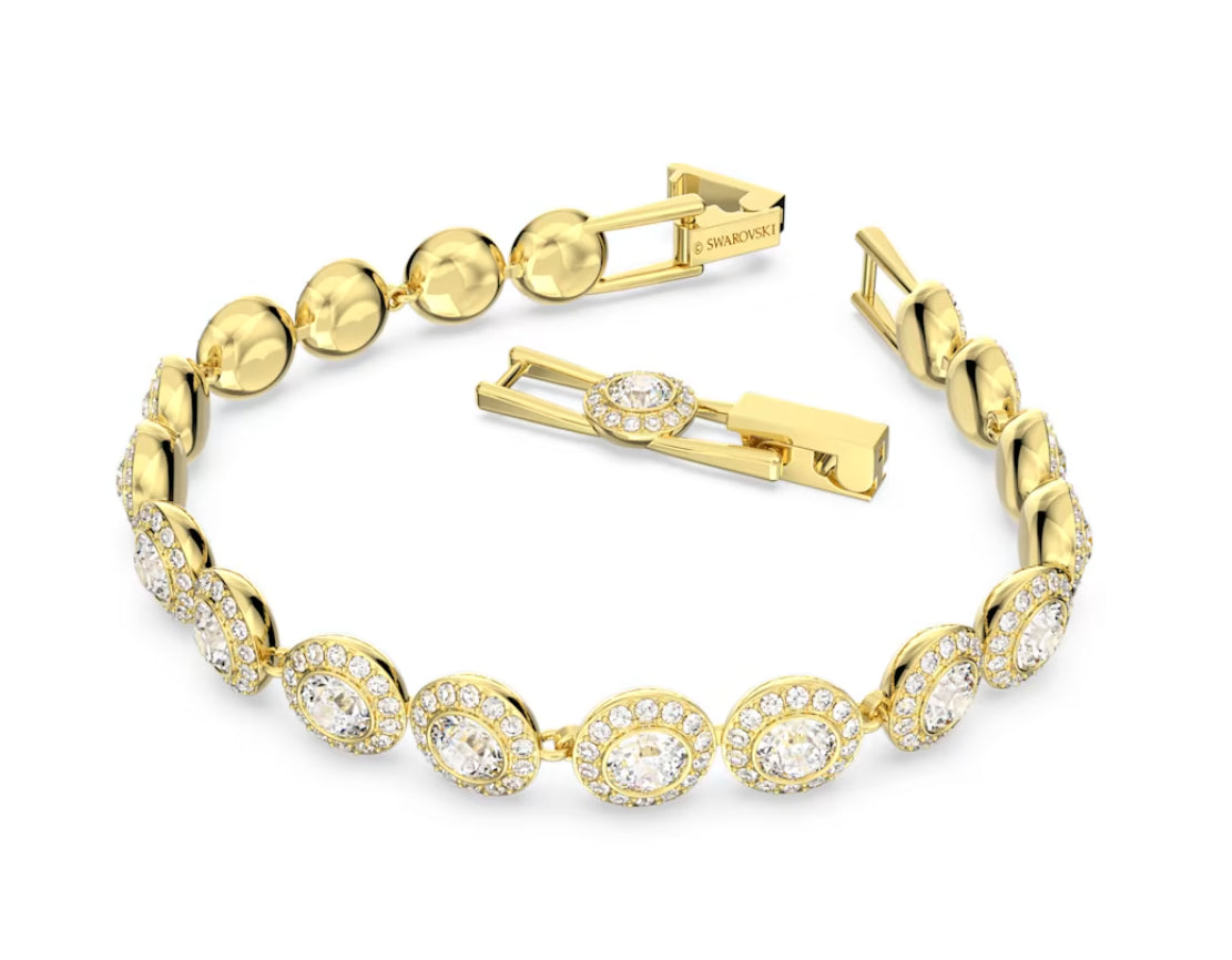 Swarovski 5505469 Braccialetto Angelic Taglio tondo Pave Medio Bianco Plac. Oro