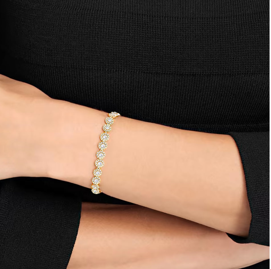 Swarovski 5505469 Braccialetto Angelic Taglio tondo Pave Medio Bianco Plac. Oro