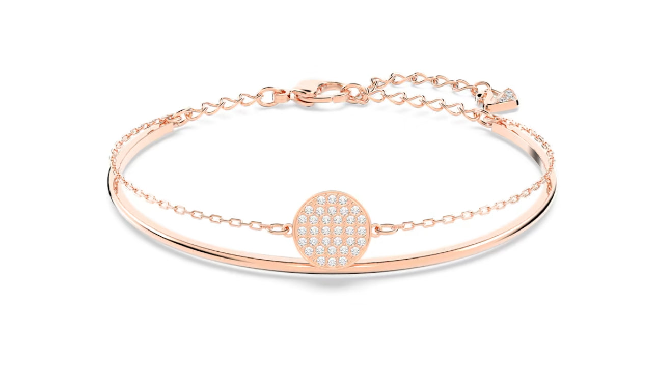 Swarovski 5274892 Bracciale rigido Ginger Bianco Placcato Oro Rosa